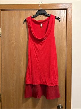 Free People Red Knit dress with Yellow Floral Tag